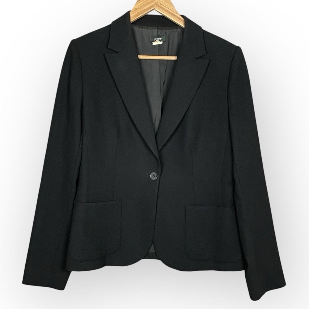 Vintage J.Crew Womens Minimalist Wool Blazer Size 10 Made in Japan Classic Y2K